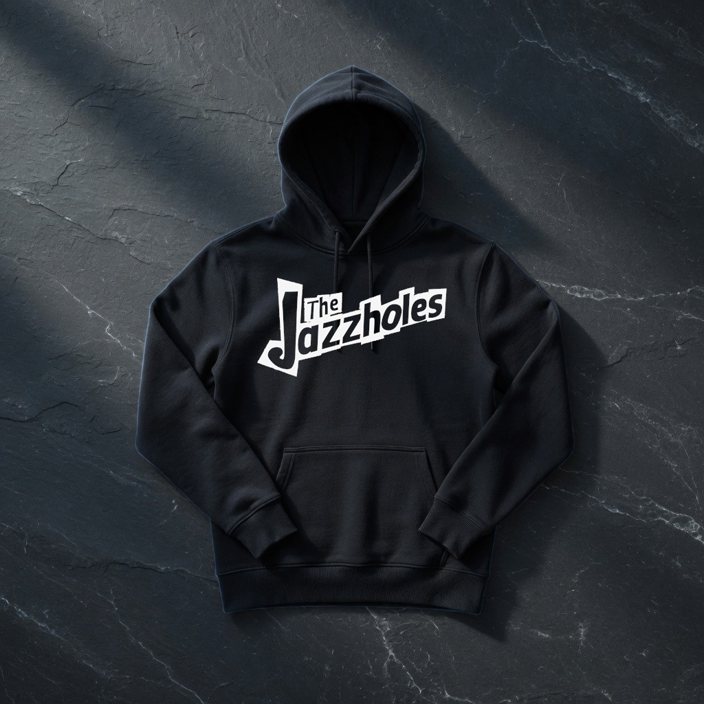 Jazzholes-huppari, valkoinen logo