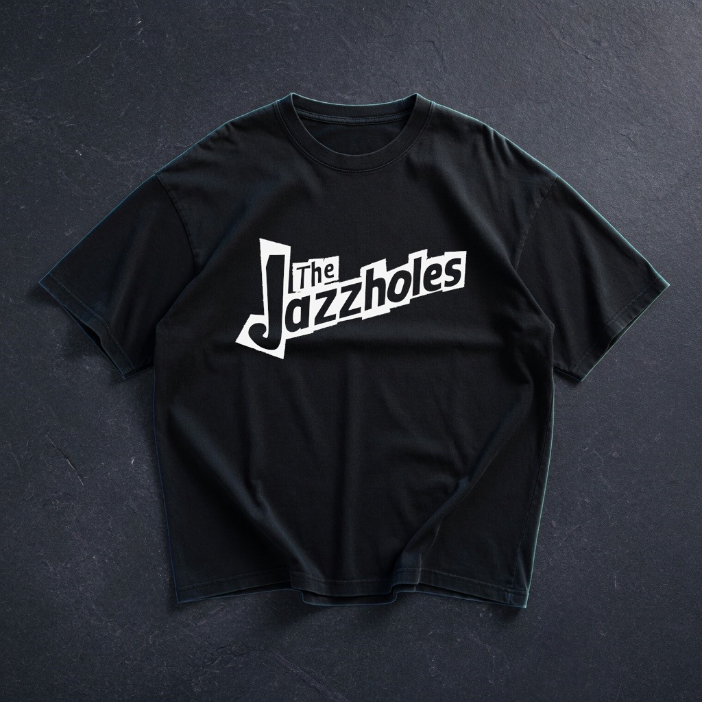 Jazzholes-tee, valkoinen logo