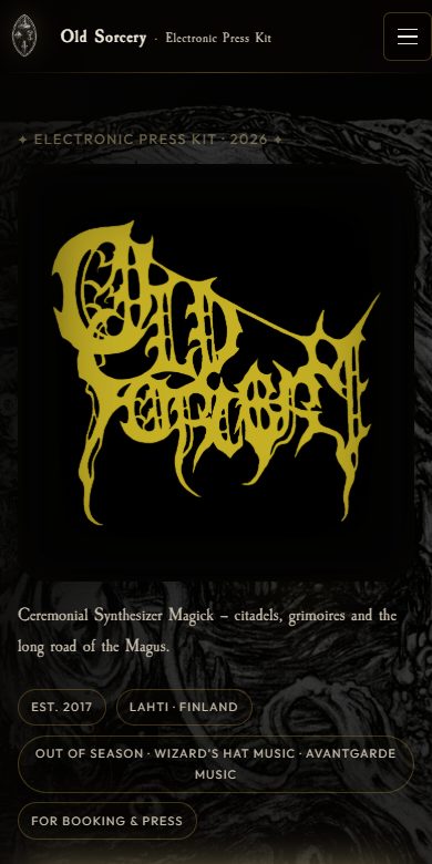 Old Sorceryn EPK puhelimen näytöllä