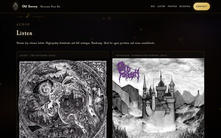 Old Sorceryn EPK:n kuunteluosio